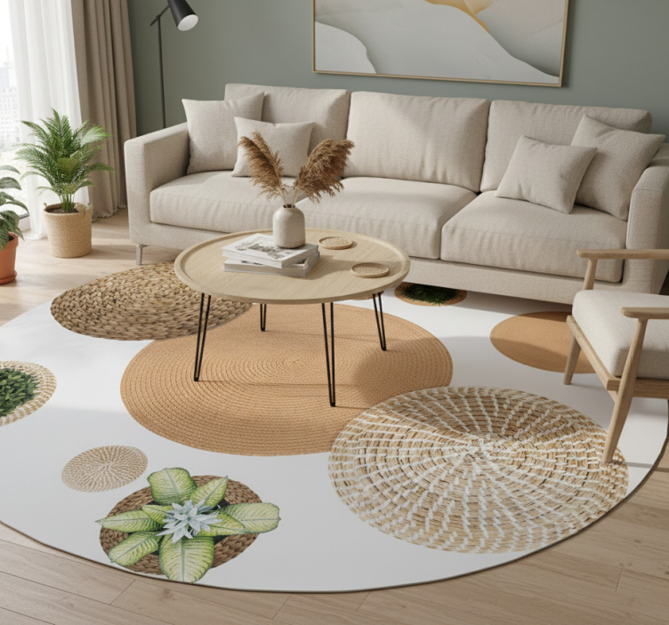 Tapete vinílico flores e plantas jardim e vime - TenStickers