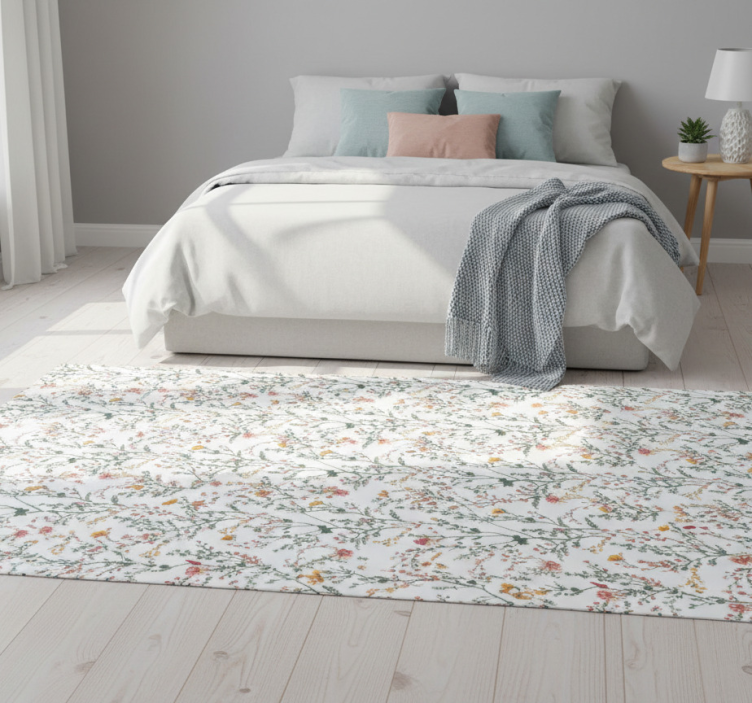 Tapete vinílico flores e plantas jardim minimalista fino - TenStickers