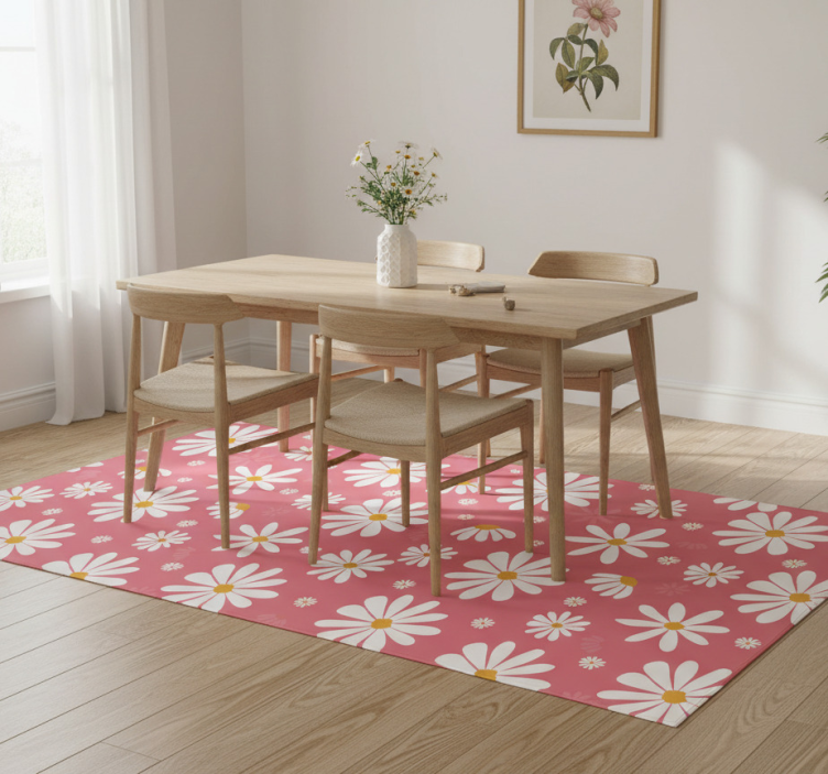 Tapete vinílico flores e plantas margaridas vintage - TenStickers