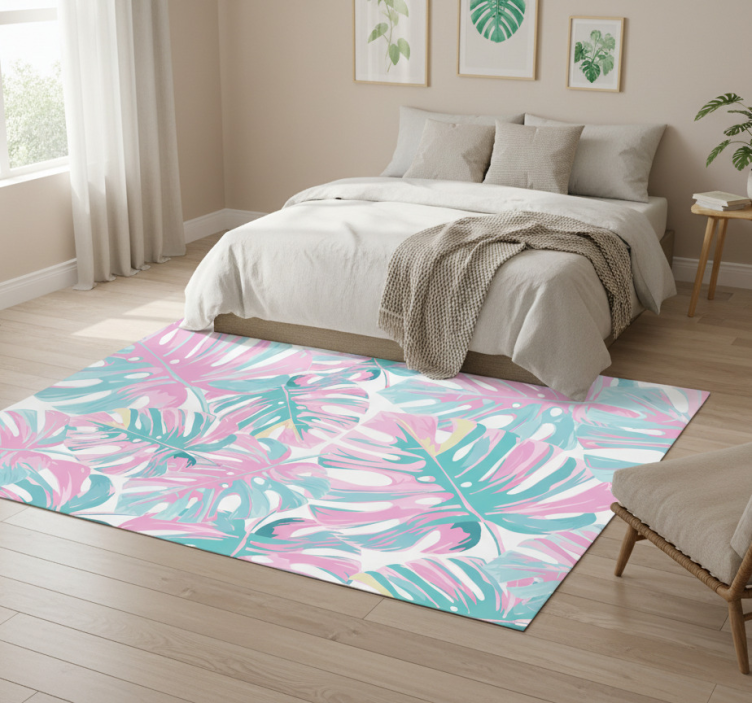 Tapete vinílico flores e plantas monstera deliciosa - TenStickers
