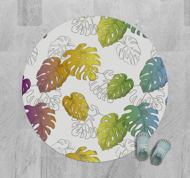 Tapete vinílico flores e plantas monstera tropical - TenStickers