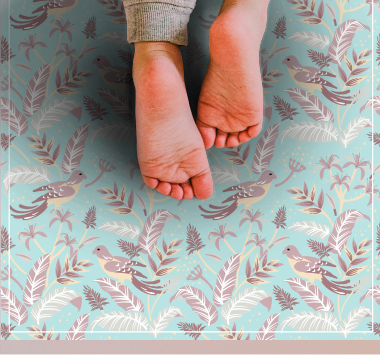 Tapete vinílico flores e plantas motivo botânico aviário - TenStickers