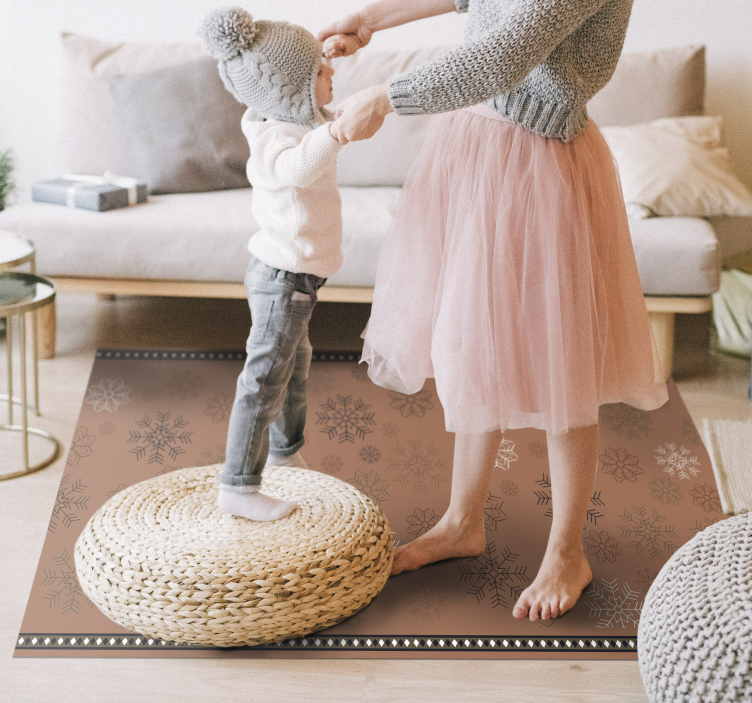 Tapete vinílico flores e plantas motivo de floco de neve - TenStickers