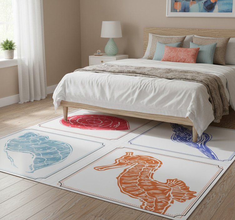 Tapete vinílico flores e plantas motivos marinhos - TenStickers