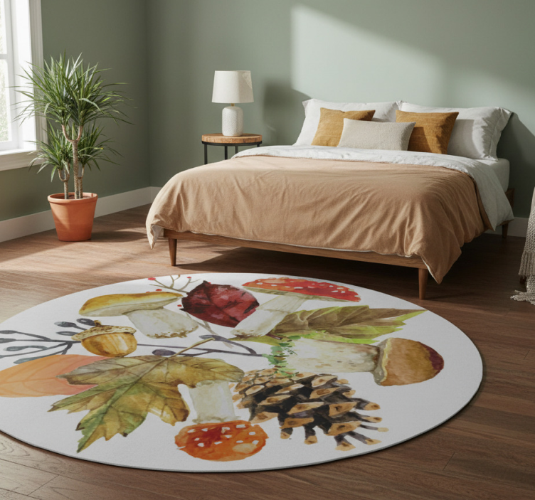 Tapete vinílico flores e plantas elementos de outono - TenStickers
