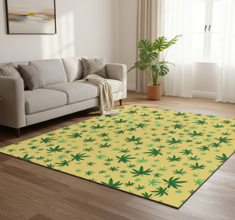 Tapete vinílico flores e plantas padrão canábico - TenStickers