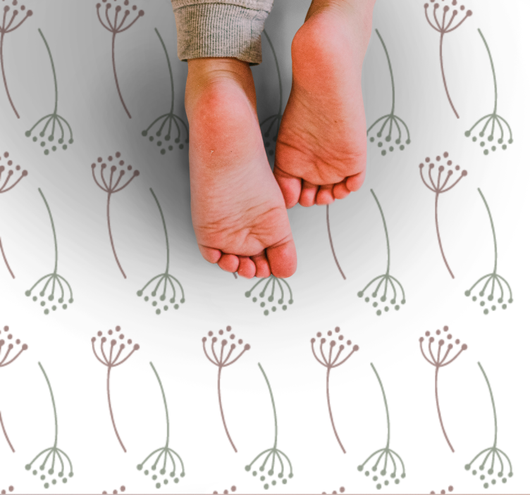 Tapete vinílico flores e plantas padrão de caule floral - TenStickers