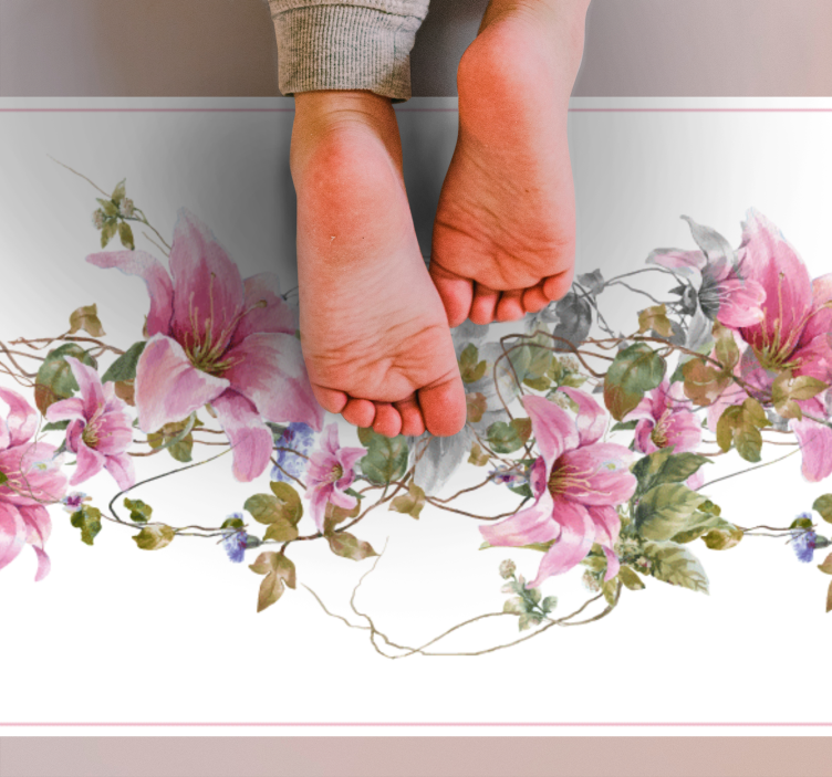 Tapete vinílico natureza padrão de videira floral - TenStickers