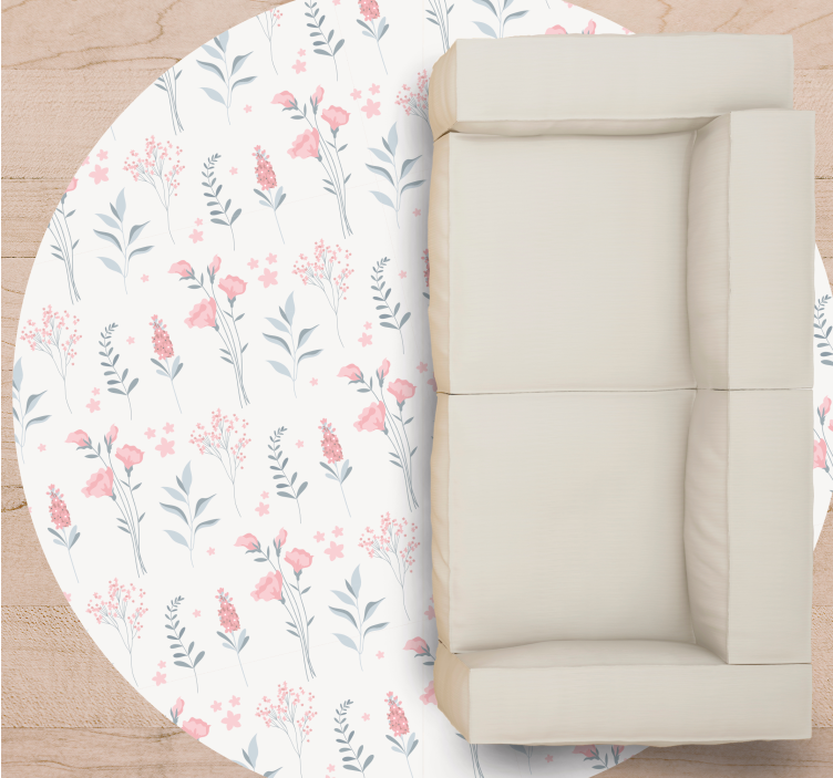 Tapete vinílico flores e plantas padrão floral - TenStickers