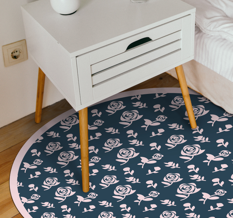 Tapete vinílico flores e plantas padrão floral rosado - TenStickers