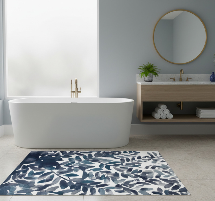 Tapete vinílico flores e plantas padrão folhas aquareladas - TenStickers