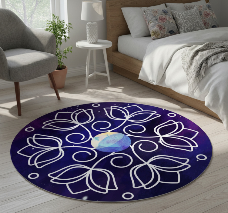 Tapete vinílico flores e plantas padrão lótus - TenStickers