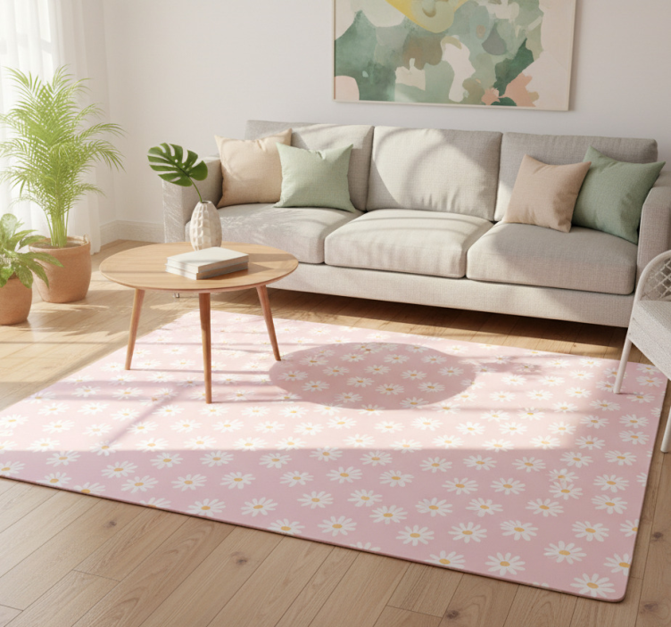 Tapete vinílico flores e plantas padrão margarida - TenStickers