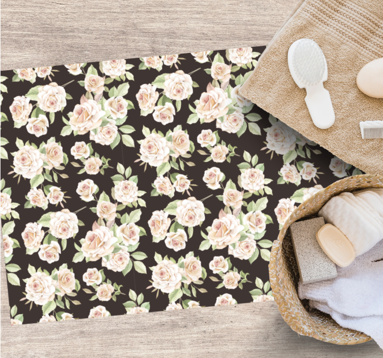 Tapete vinílico flores e plantas padrão rosa floral - TenStickers