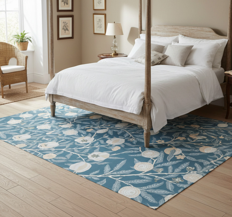 Tapete vinílico flores e plantas padrão vintage elegante - TenStickers