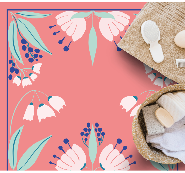 Tapete vinílico flores e plantas paleta de padrões - TenStickers