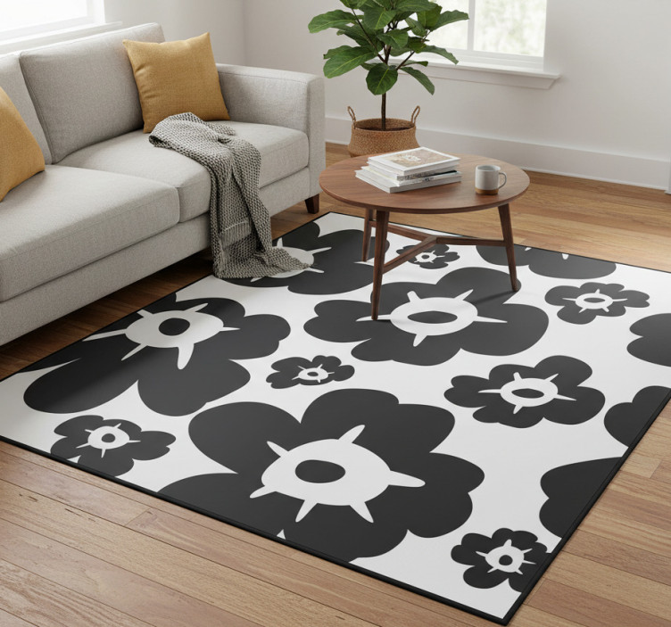 Tapete vinílico flores e plantas papoila negra - TenStickers