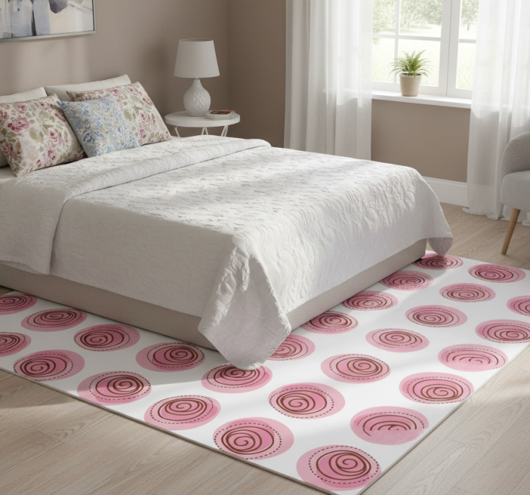 Tapete vinílico flores e plantas ornamento floral rosa - TenStickers