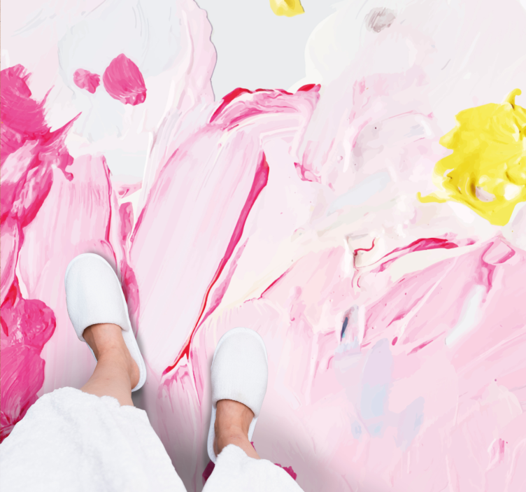 Tapete vinílico juvenil com pinceladas abstratas - TenStickers