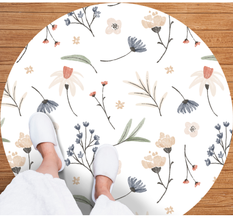 Tapete vinílico flores e plantas design elegante minimalista - TenStickers