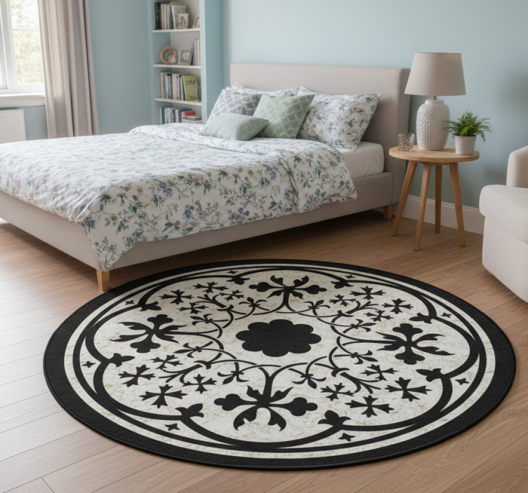Tapete vinílico flores e plantas roseta gótica - TenStickers