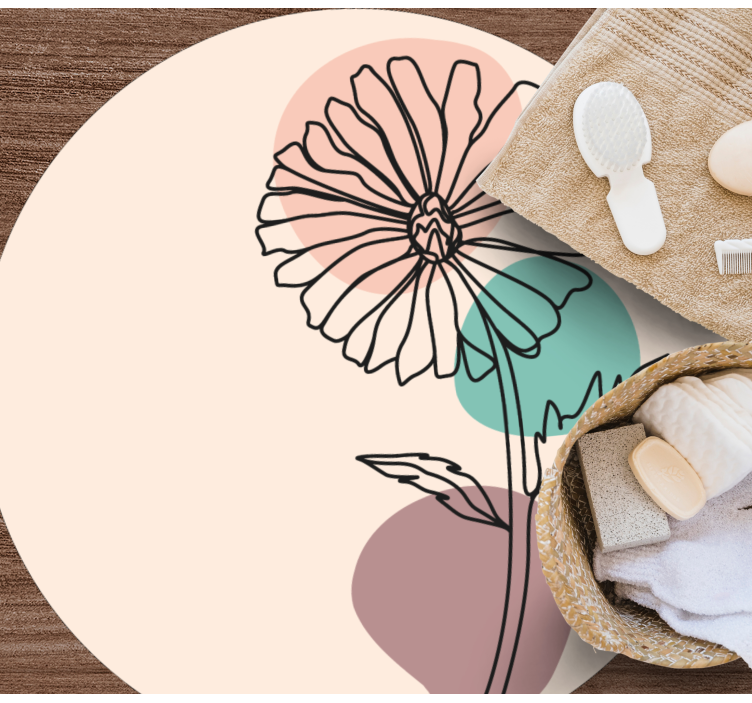 Tapete vinílico flores e plantas silhueta floral elegante - TenStickers