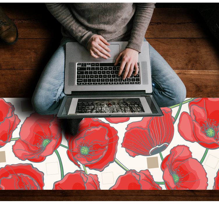 Tapete vinílico flores e plantas sofisticação rubra - TenStickers