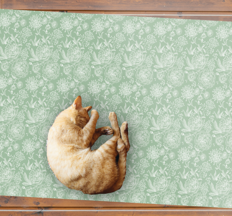 Tapete vinílico flores e plantas superfície floral elegante - TenStickers