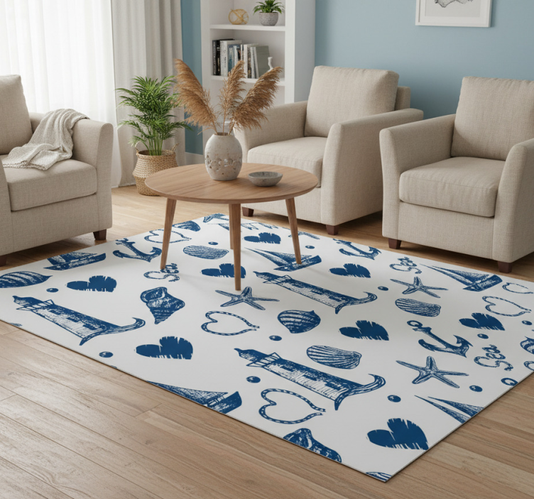 Tapete vinílico flores e plantas tema náutico - TenStickers