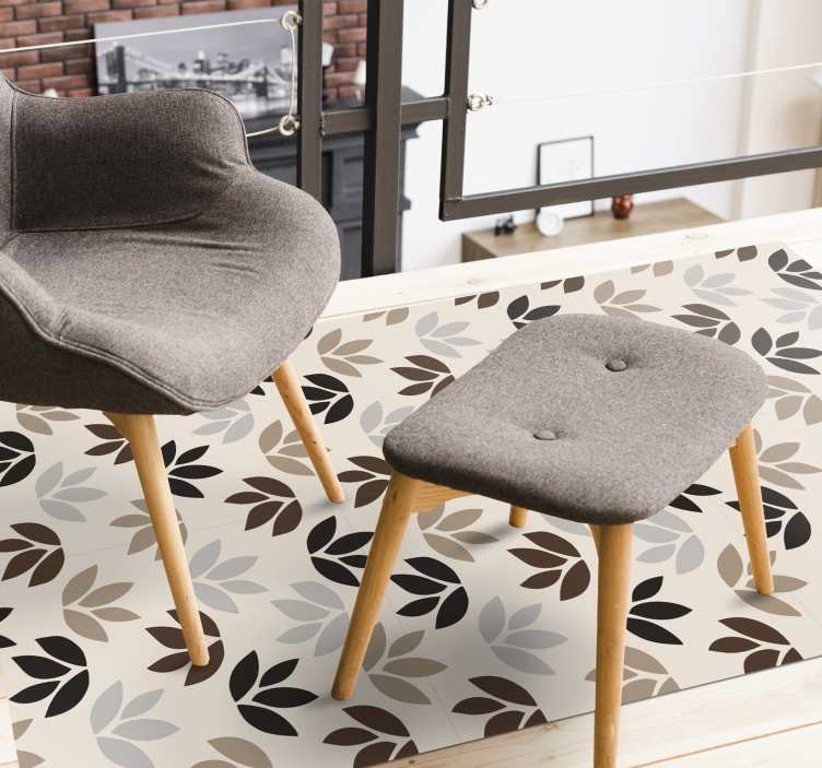 Tapete vinílico flores e plantas tema padrão floral - TenStickers