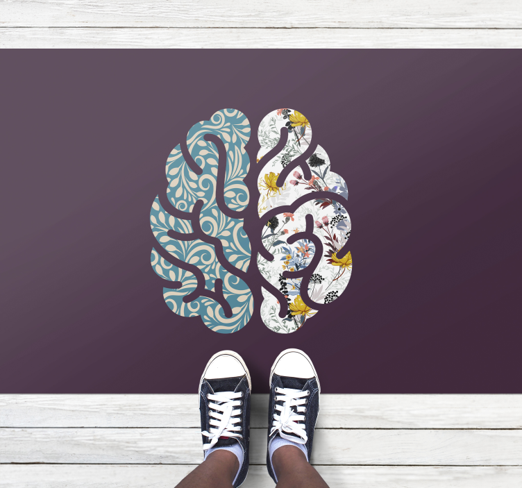 Tapete vinílico flores e plantas yin yang botânico - TenStickers