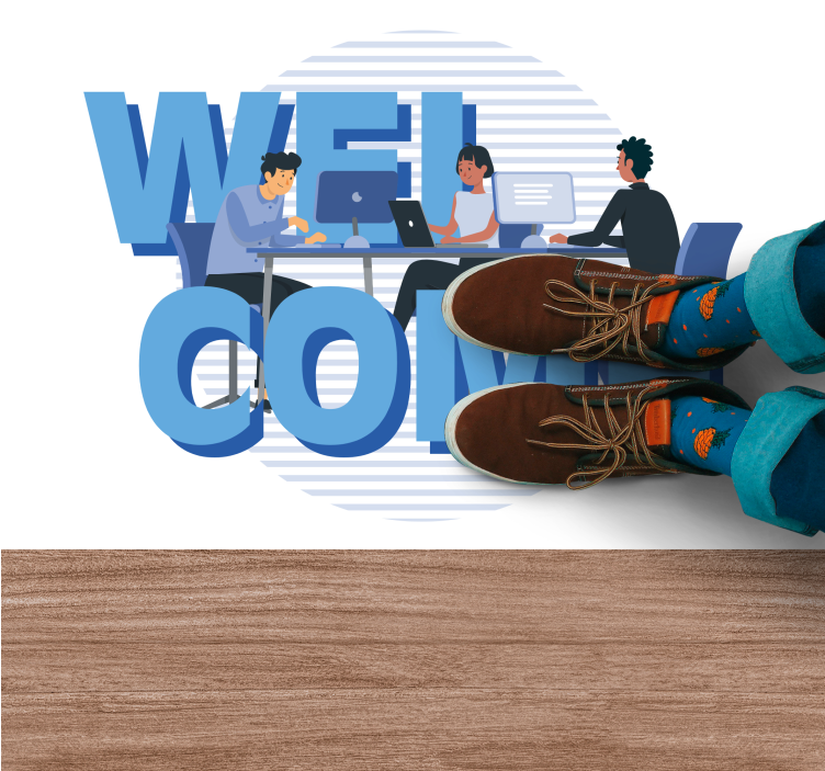 Tapete vinílico frases e textos boas-vindas amigáveis - TenStickers