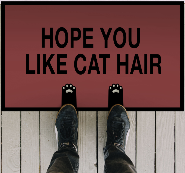 Tapete vinílico frases e textos humor de cabelo de gato - TenStickers