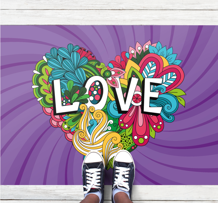 Tapete vinílico frases e textos ilustração colorida de amor - TenStickers