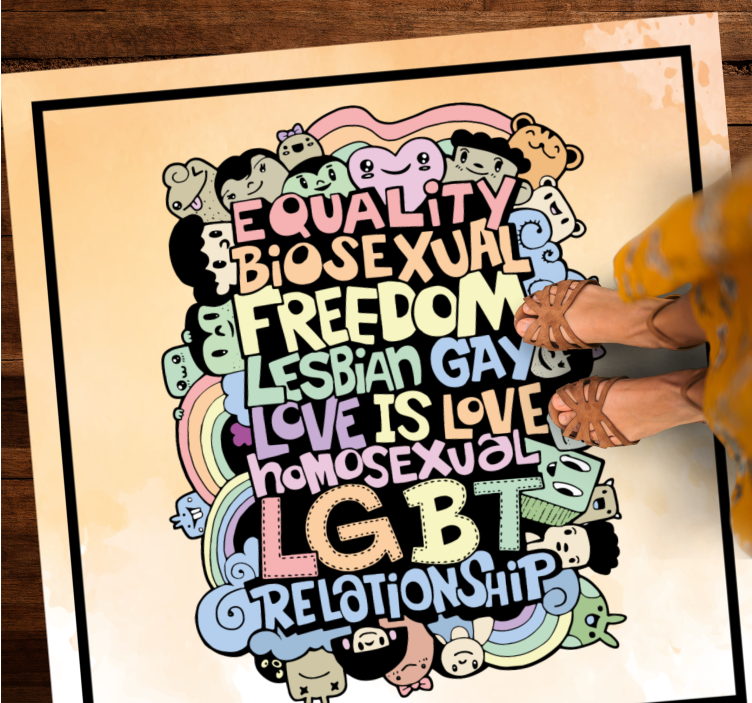 Tapete vinílico frases e textos mensagem lgbt colorida - TenStickers