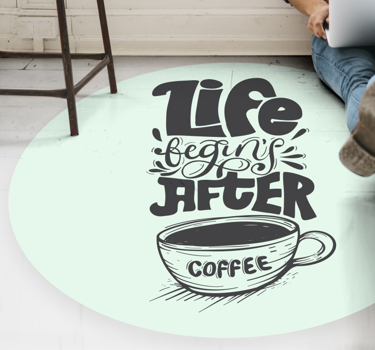 Tapete vinílico frases e textos motivo de citação de café - TenStickers