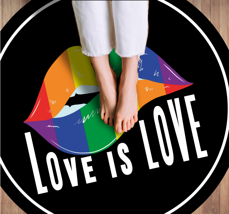 Tapete vinílico frases e textos motivo labial colorido - TenStickers