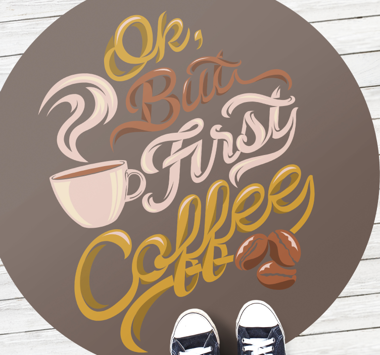 Tapete vinílico frases e textos tipografia com tema café - TenStickers