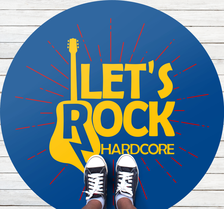 Tapete vinílico redondo tributo à guitarra elétrica - TenStickers