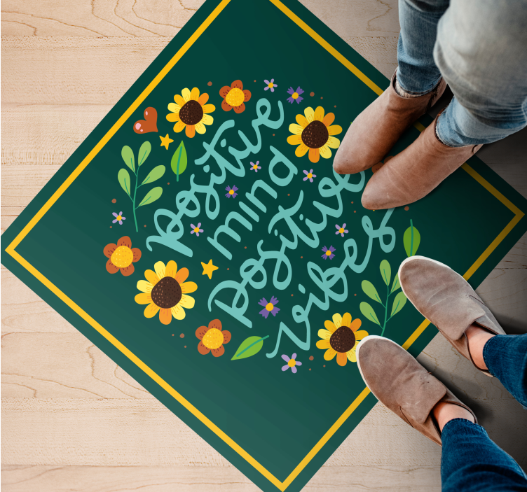 Tapete vinílico frases e textos vibrações mentais positivas - TenStickers