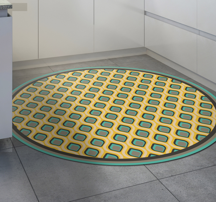 Tapete vinílico cozinha padrão mod de meados do século - TenStickers