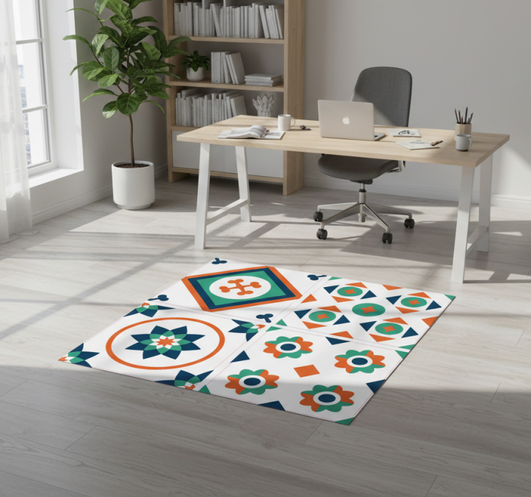 Tapete vinílico geométricas azulejos geométricos - TenStickers