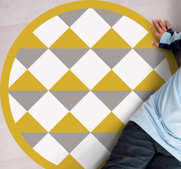 Tapete vinílico geométricas círculo com padrão de diamante - TenStickers