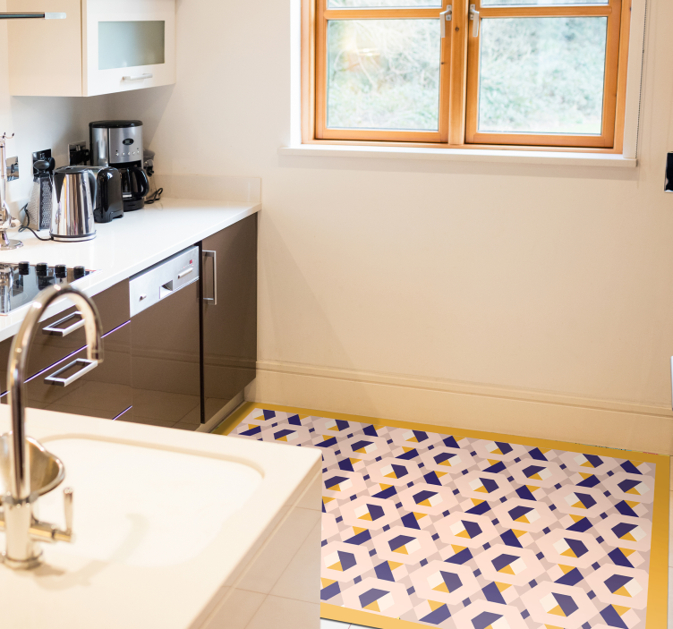 Tapete vinílico cozinha conceito geométrico animado - TenStickers