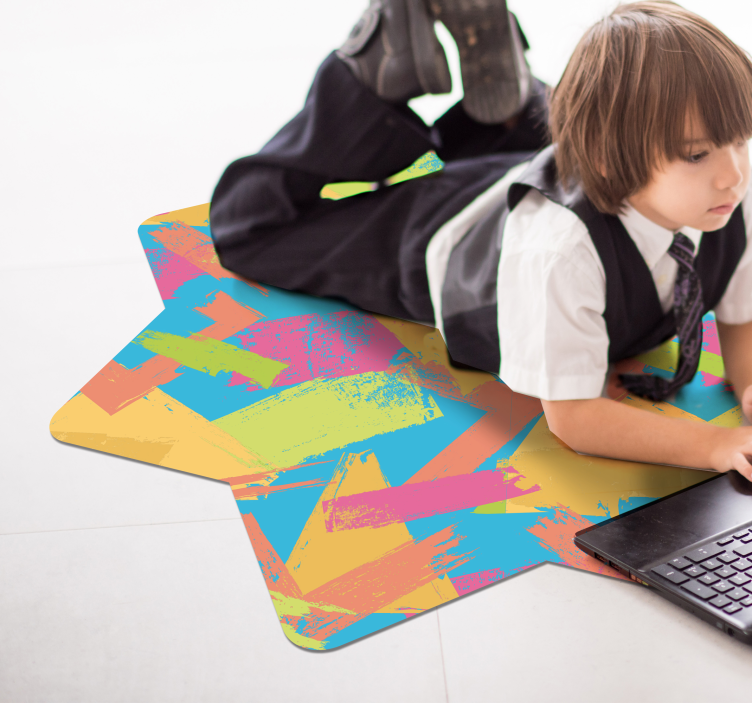 Tapete vinílico geométricas formas abstratas coloridas - TenStickers