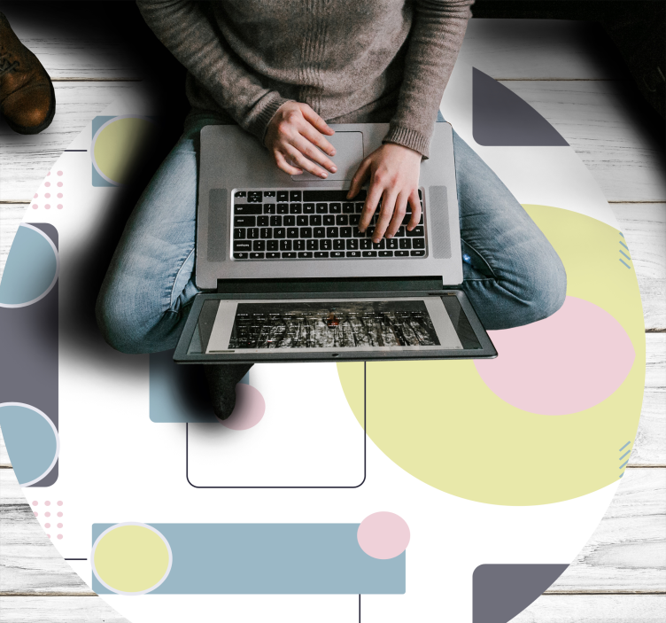 Tapete vinílico geométricas formas circulares abstratas - TenStickers