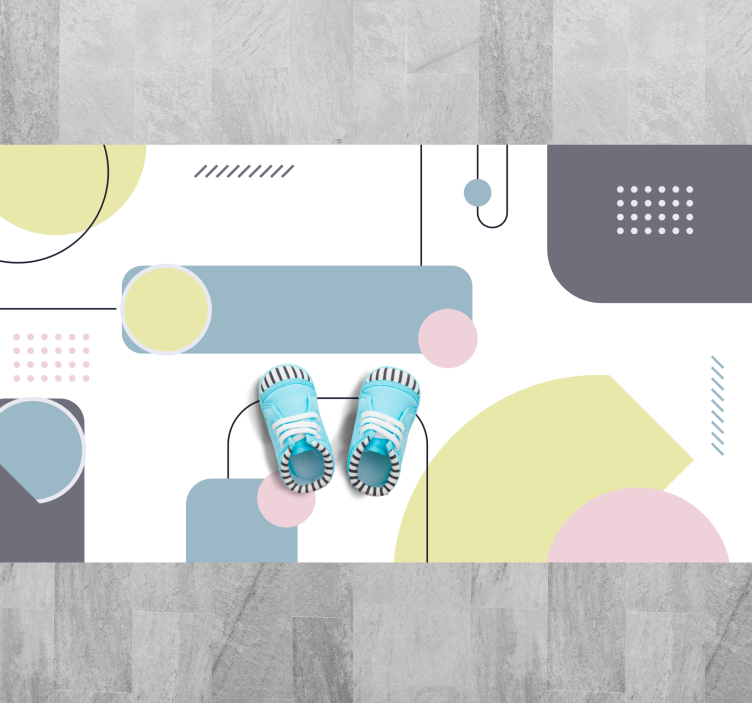 Tapete vinílico geométricas formas geométricas pastel - TenStickers