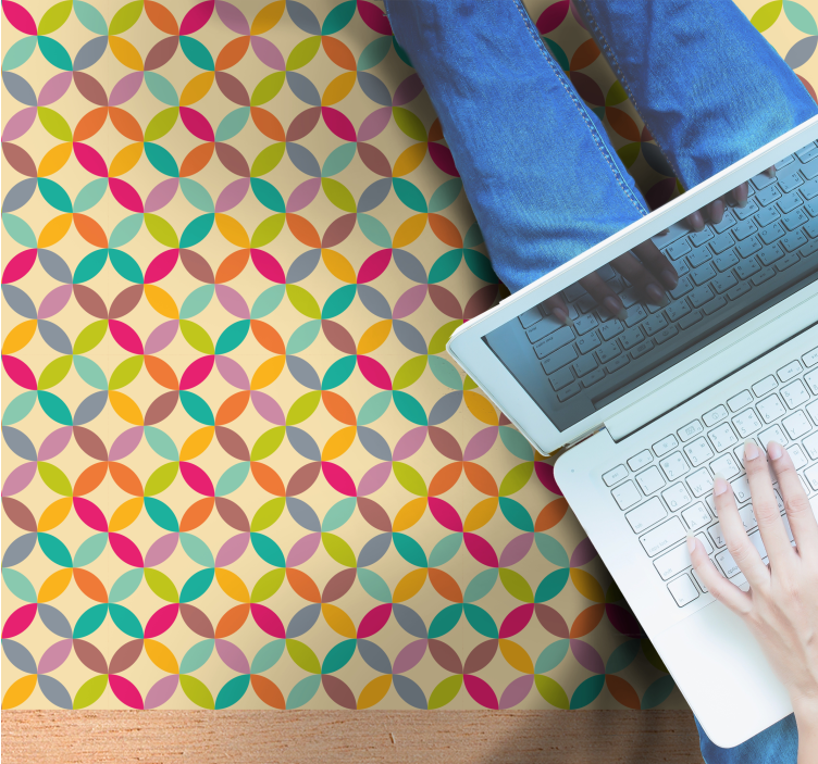 Tapete vinílico de formas geométricas geométrico colorido - TenStickers