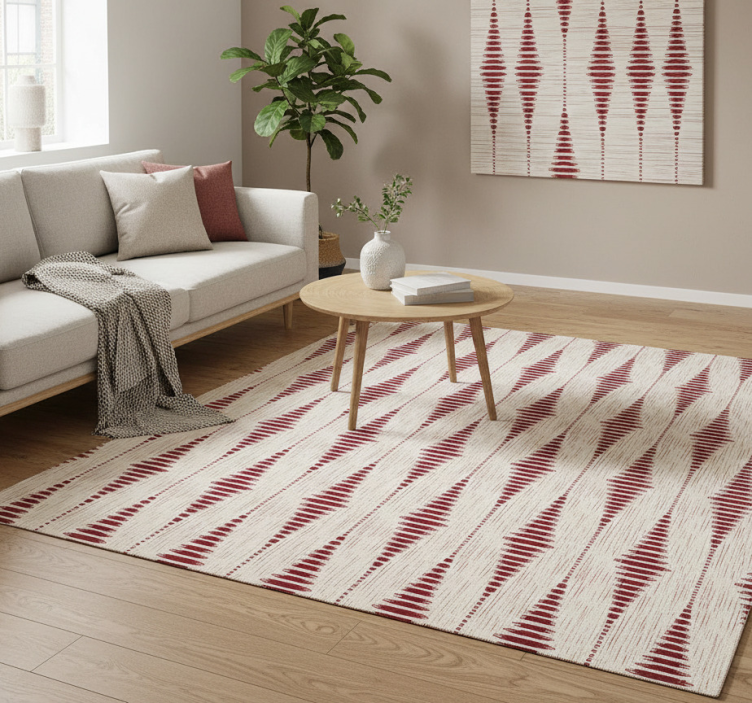 Tapete vinílico geométricas ikat vermelho rabaul - TenStickers