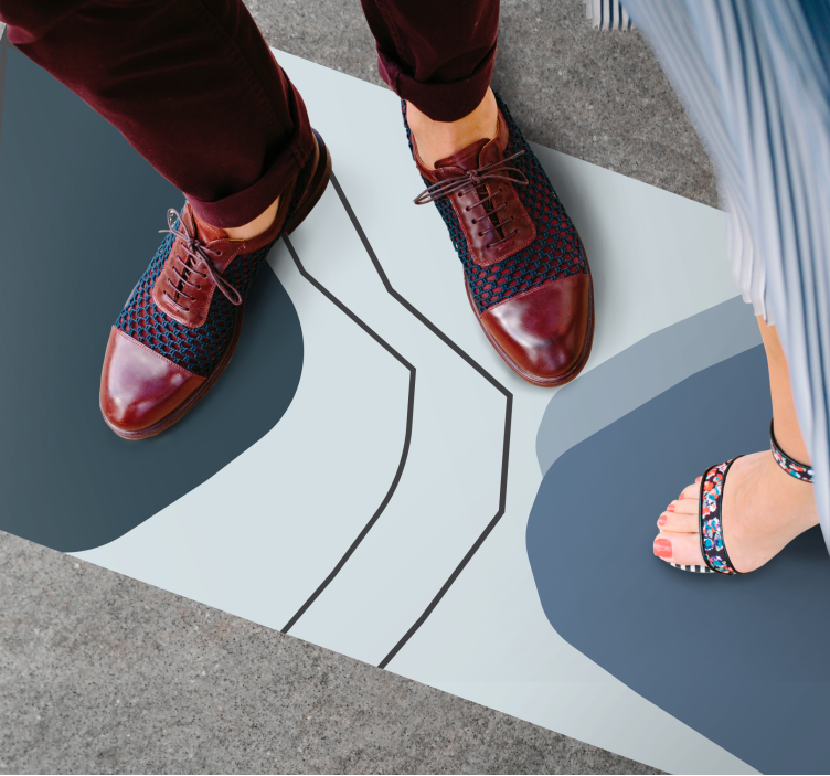 Tapete vinílico geométricas linhas de contorno abstratas - TenStickers